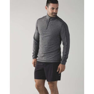 Lululemon Surge Quarter Zip Pullover L Heather Black Performance Golf Athleisure